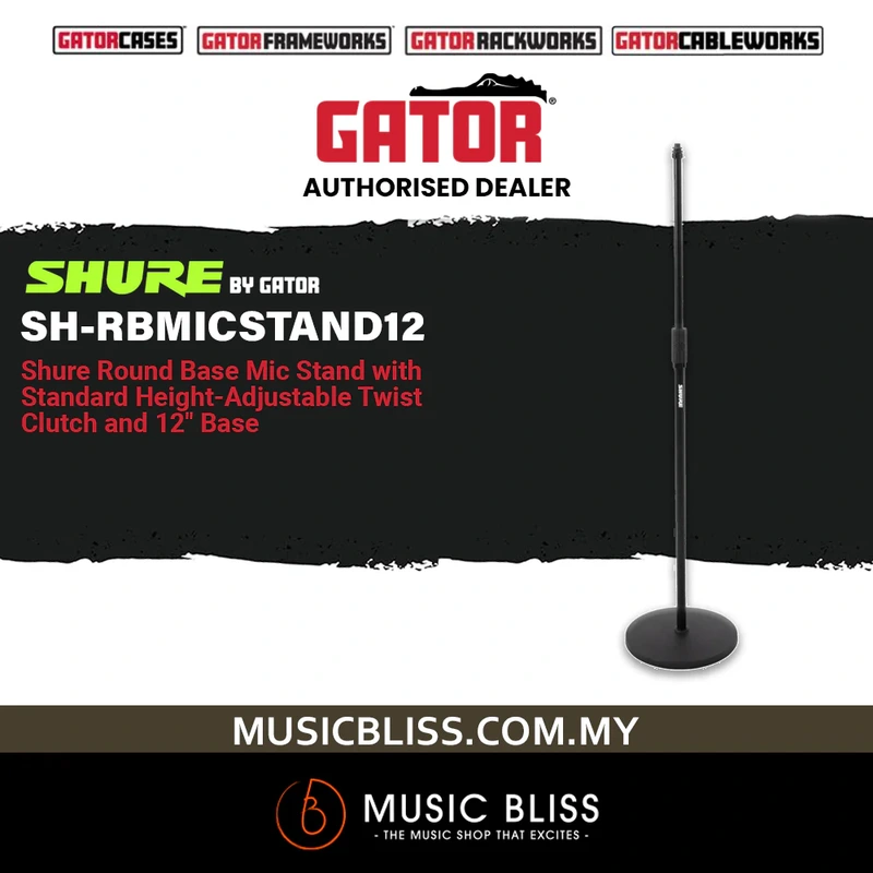 Shure by Gator SH-RBMICSTAND12 12" Round Base Mic Stand