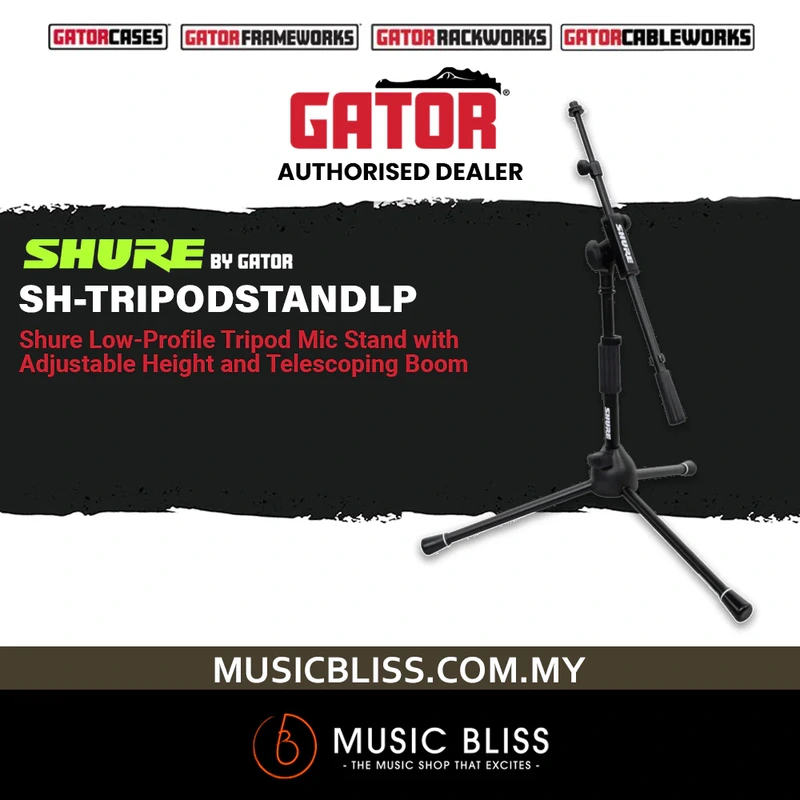 Shure by Gator SH-TRIPODSTANDLP Tripod Microphone Stand