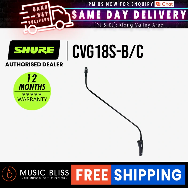 Shure CVG18S-B/C Centraverse Cardioid Gooseneck Microphone