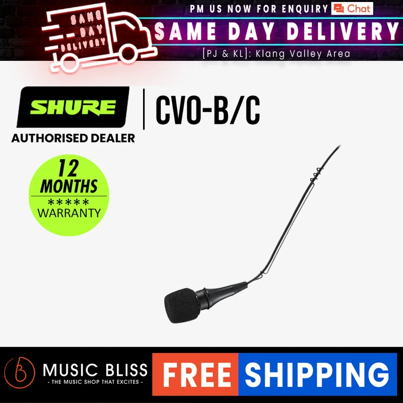Shure CVO-B/C Centraverse Overhead Cardioid Condenser Microphone - Black