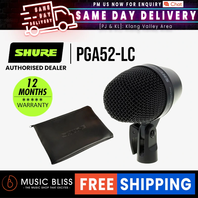 Shure PGA52-LC Cardioid Dynamic Kick Drum Microphone