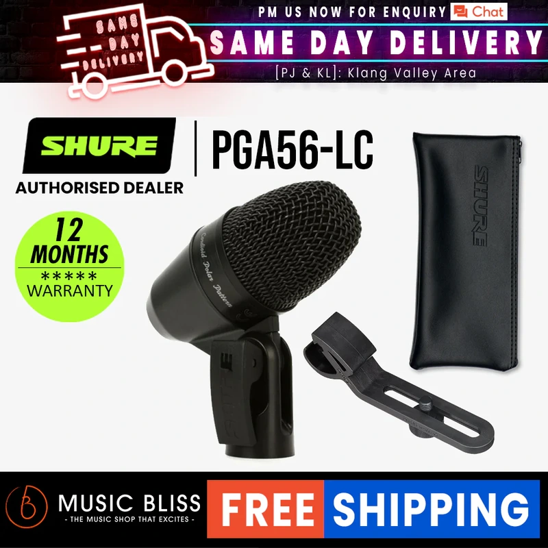 Shure PGA56-LC Cardioid Dynamic Snare/Tom Microphone
