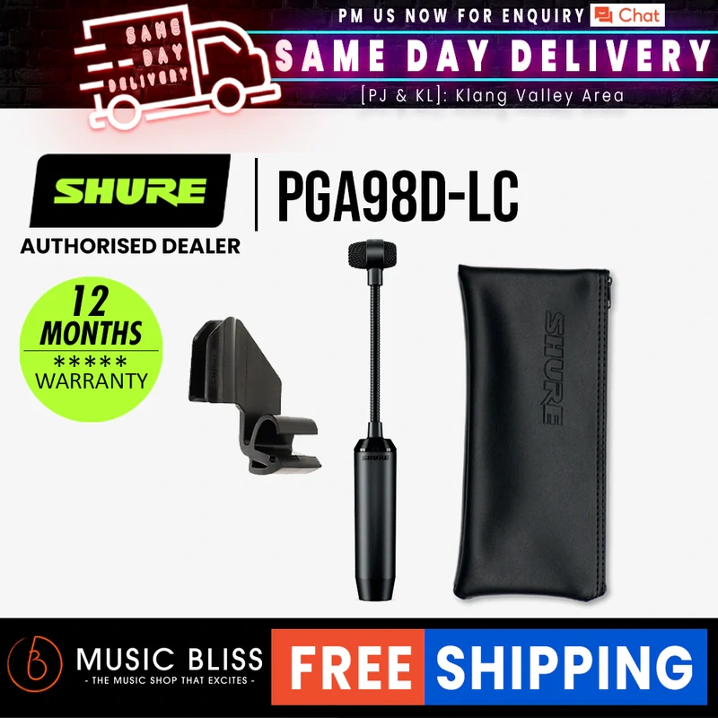 Shure PGA98D-LC Gooseneck Cardioid Condenser Drum Microphone
