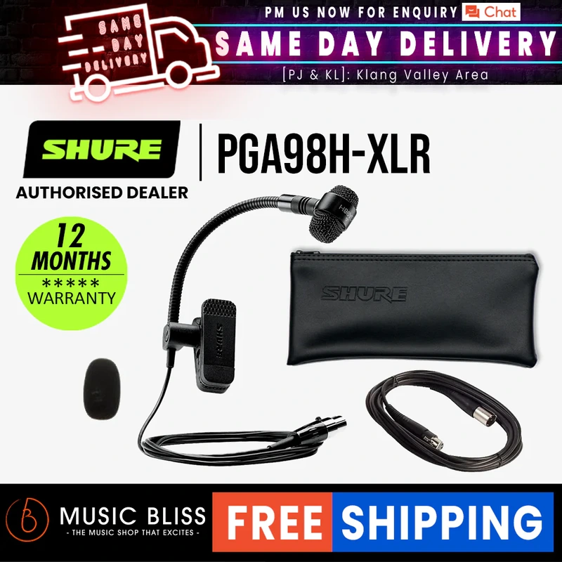 Shure PGA98H-XLR Clip-on Condenser Microphone
