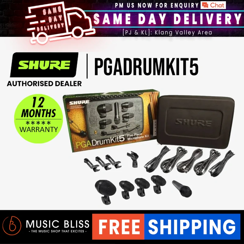 Shure PGADRUMKIT5 5-piece Drum Microphone Kit
