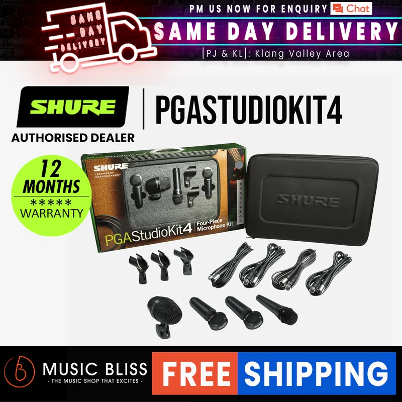 Shure PGASTUDIOKIT4 4-piece Microphone Kit