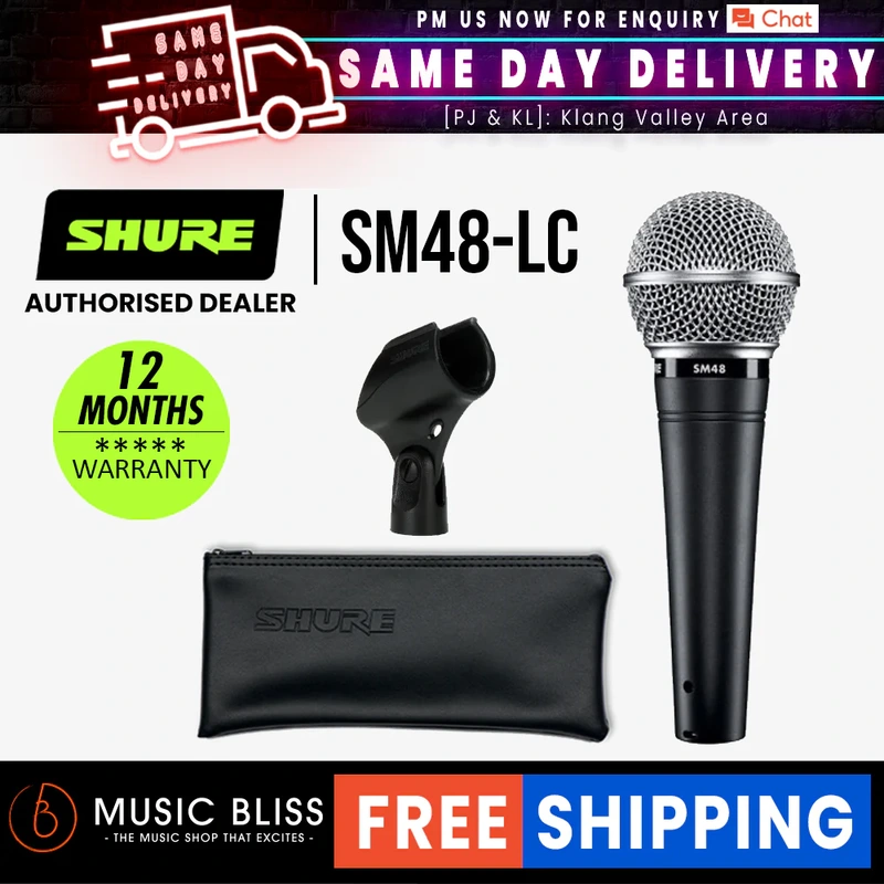 Shure SM48-LC Handheld Dynamic Vocal Microphone