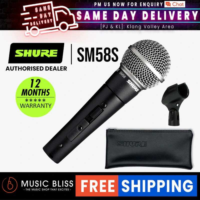 Shure SM58S Vocal Microphone with On/Off Switch