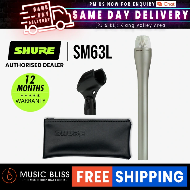 Shure SM63L Dynamic Microphone with Extended Handle - Champagne