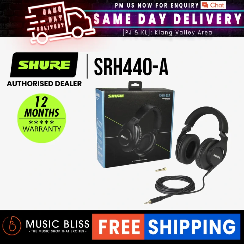 Shure SRH440A Professional Closed-back Studio Headphones