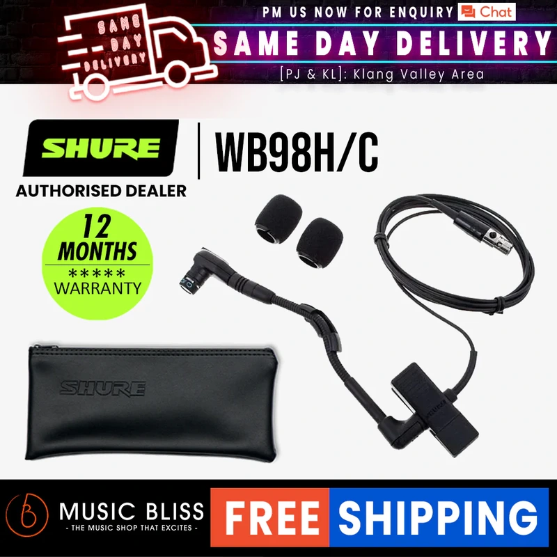 Shure WB98H/C Cardioid Clip-on Instrument Microphone for Shure Wireless