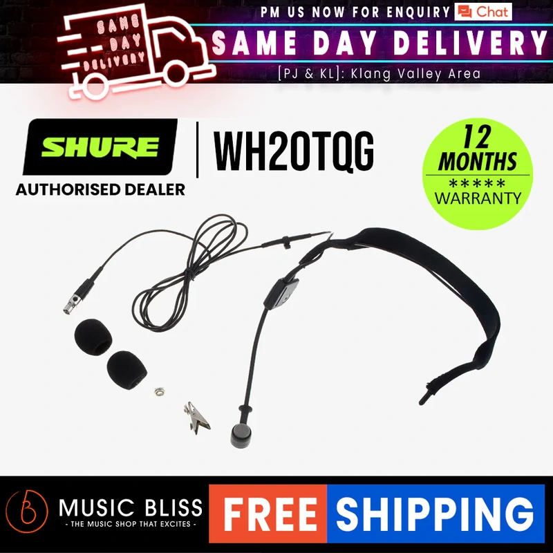 Shure WH20TQG Headset Mic with TA4F Connector for Shure Bodypack Transmitters