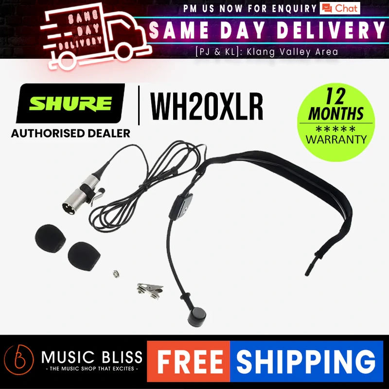 Shure WH20XLR Headset Mic with XLR Connector for Balanced Mic Output