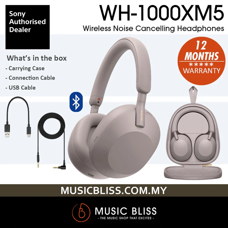 Sony WH-1000XM5 Wireless Noise Cancelling Headphones - Smoky Pink