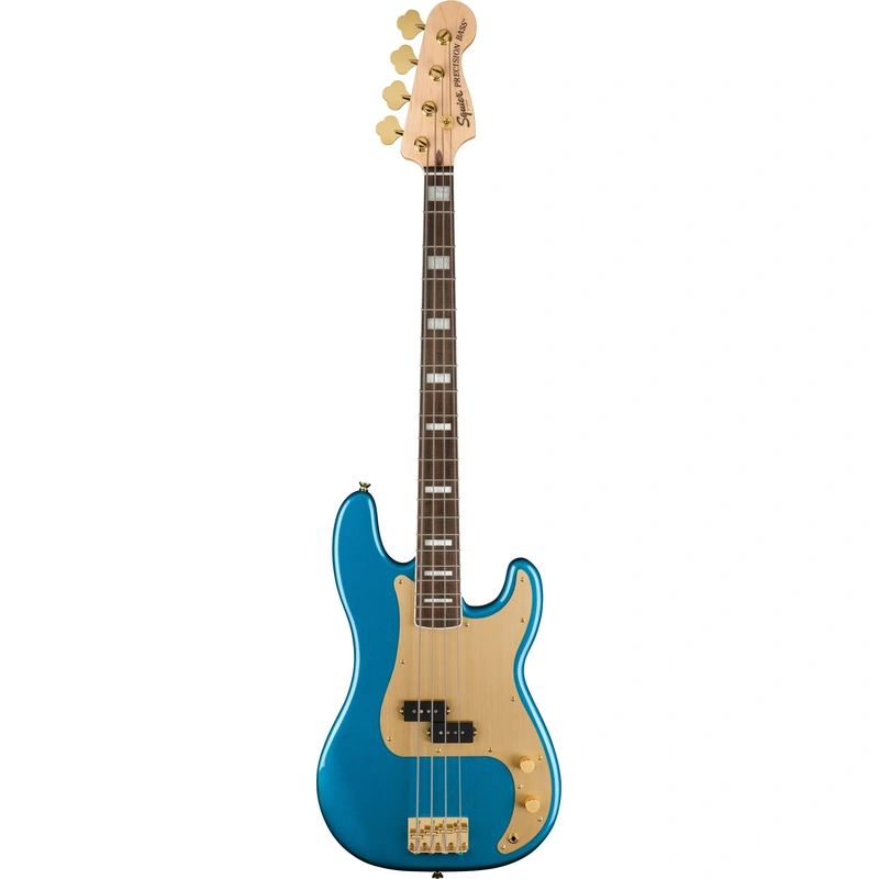 Squier 40th Anniversary Gold Edition Precision Electric Bass Guitar - Lake Placid Blue