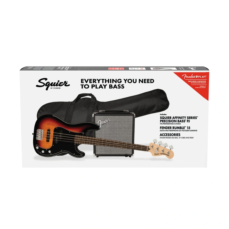 Squier Affinity Series Precision Bass PJ Pack  - 3-Color Sunburst