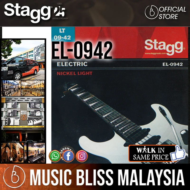 Stagg EL-0942 Nickel Plated Steel Set of Strings for Electric Guitar