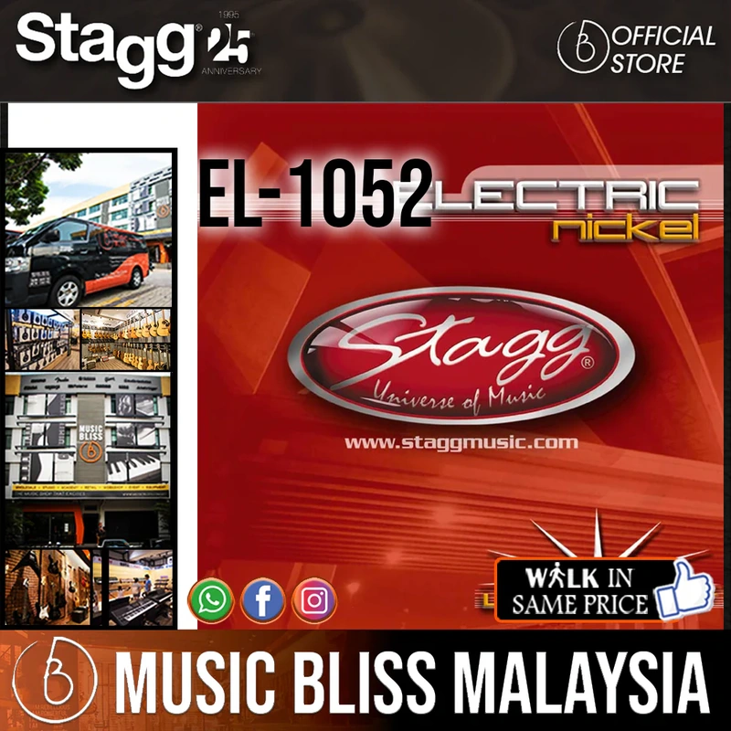 Stagg EL-1052 Nickel Plated Steel Set of Strings for Electric Guitar