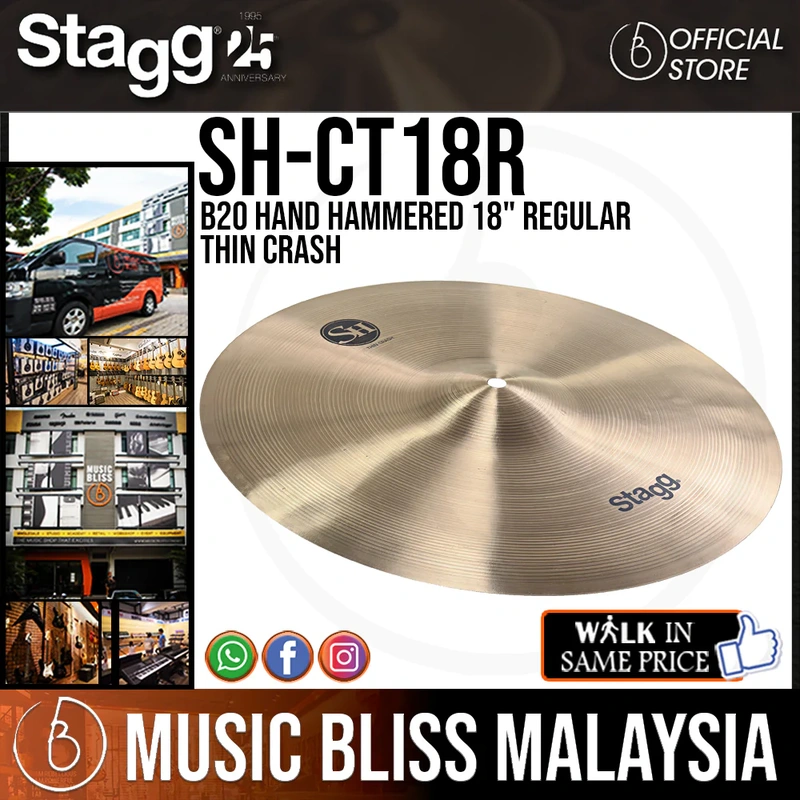 Stagg SH-CT18R B20 Hand Hammered 18" Regular Thin Crash