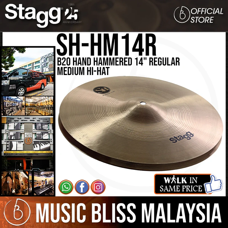 Stagg SH-HM14R B20 Hand Hammered 14" Regular Medium Hi-Hat