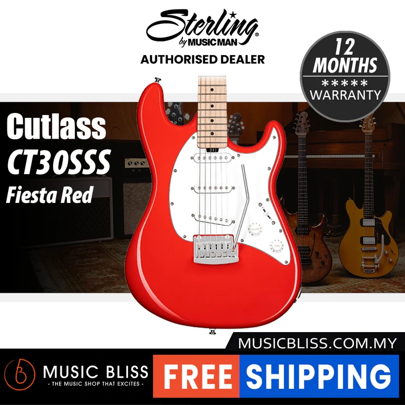 Sterling By Music Man Cutlass CT30SSS Electric Guitar - Fiesta Red