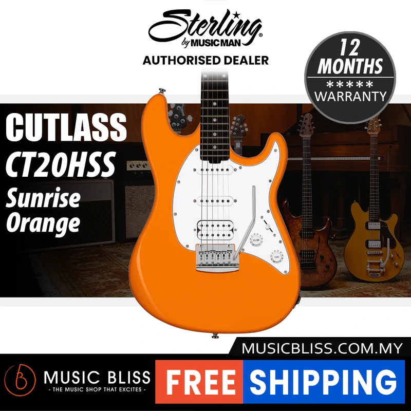 Sterling By Music Man Intro Series Cutlass CT20HSS Electric Guitar - Sunrise Orange