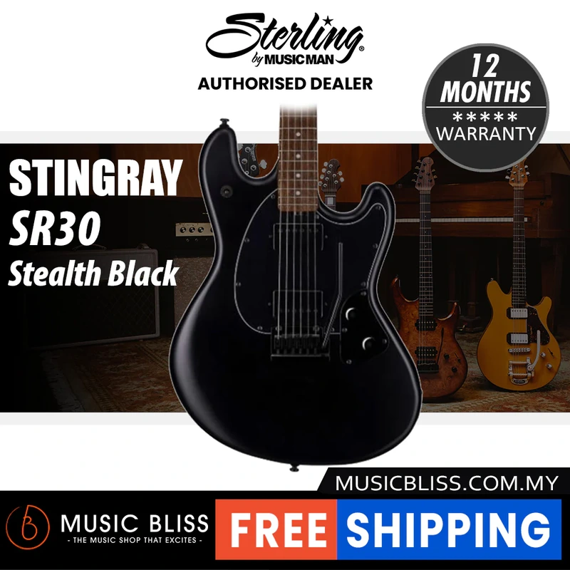 Sterling By Music Man StingRay SR30 Electric Guitar - Stealth Black