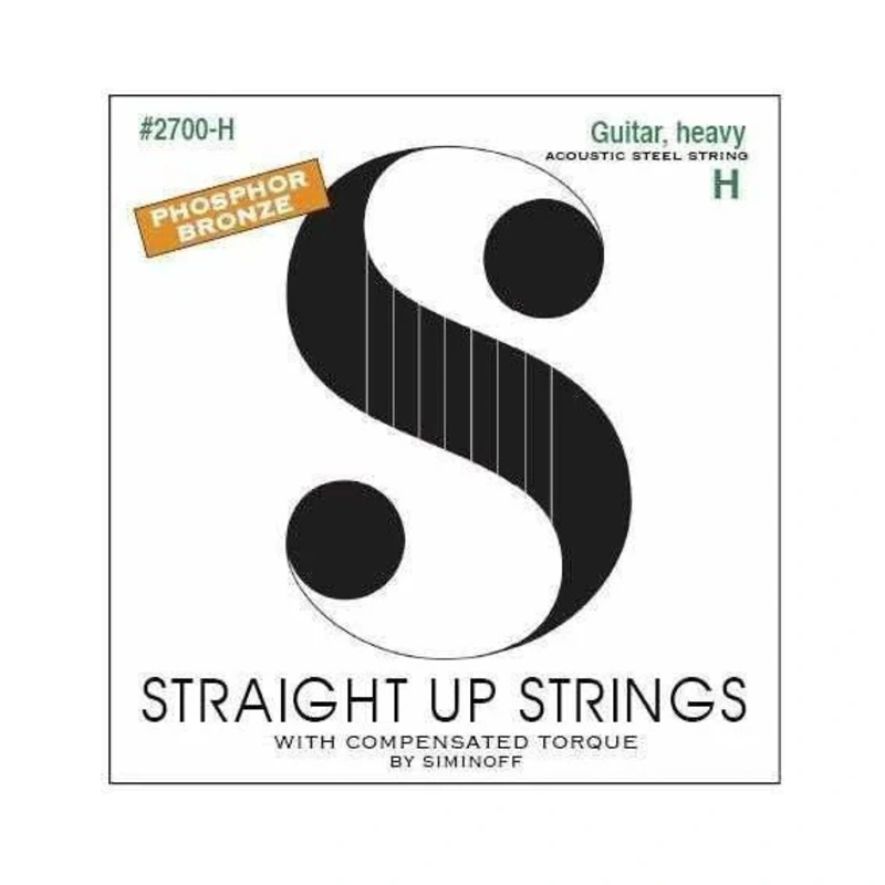 Straight Up 2700-H Phosphor Bronze Heavy Gauge Acoustic Guitar Strings by Siminoff
