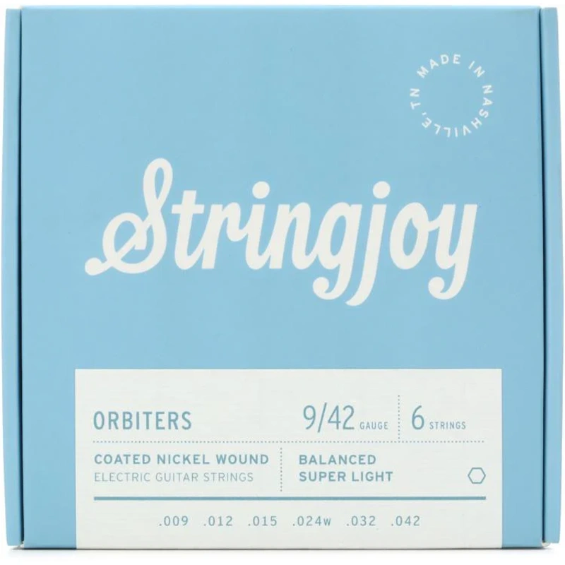 Stringjoy Orbiters Balanced Coated Nickel-wound Electric Guitar Strings - Super Light Gauge (.009 - .042)