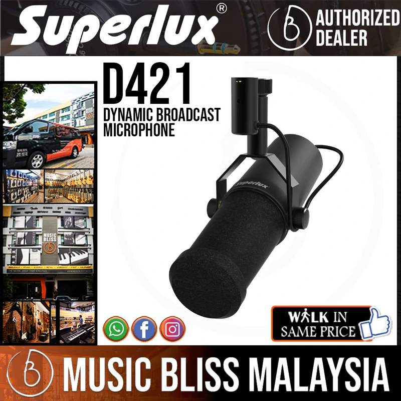 Superlux D421 Dynamic Broadcast Microphone