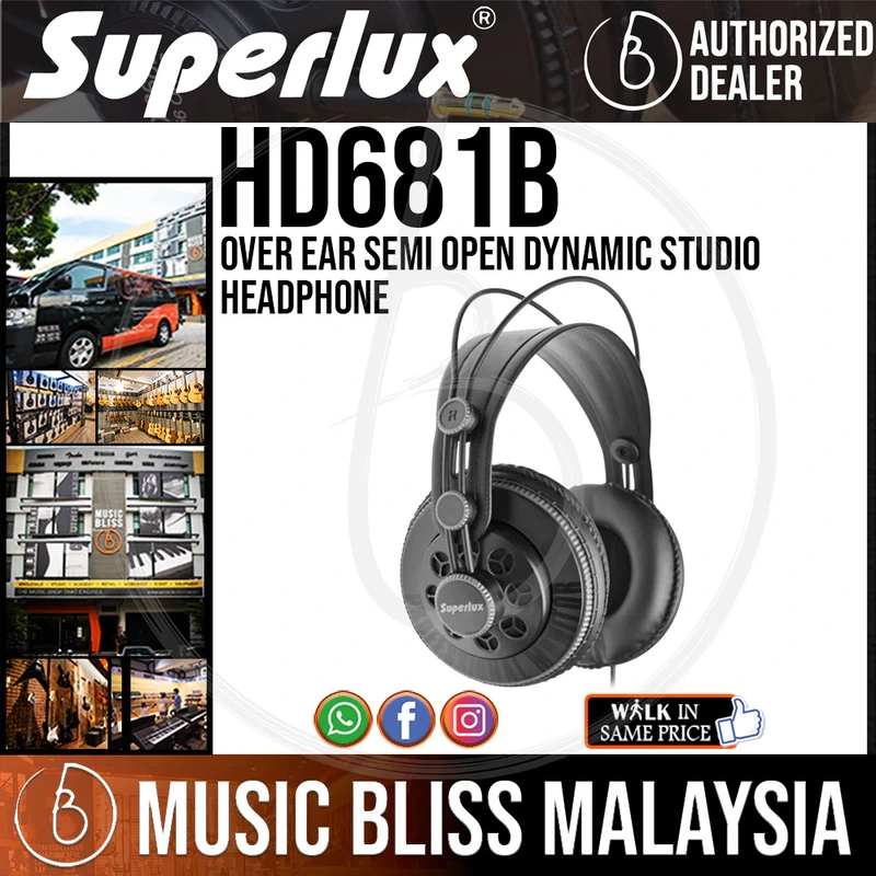 Superlux HD-681 B Over Ear Semi Open Dynamic Studio Headphone