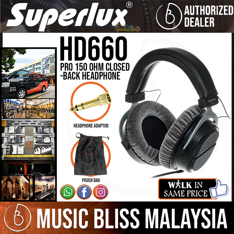 Superlux HD660 Pro 150 Ohm Closed-back Headphone