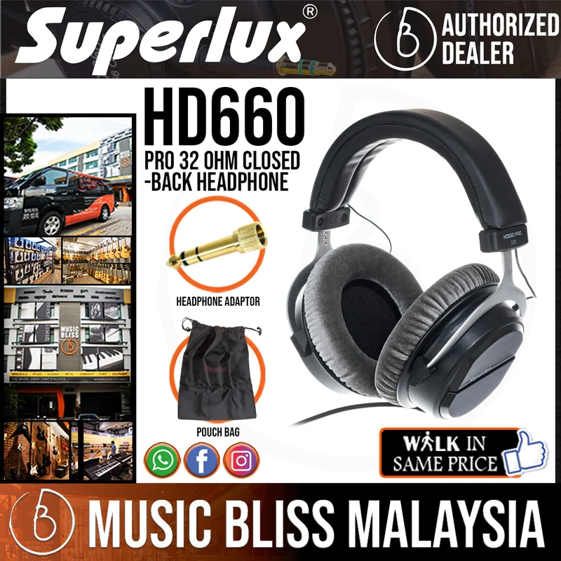 Superlux HD660 Pro 32Ohm Closed-back Headphone