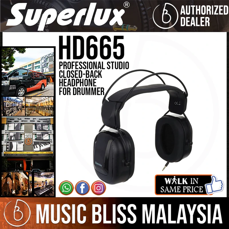 Superlux HD665 Professional Studio Closed-back Headphone for Drummer