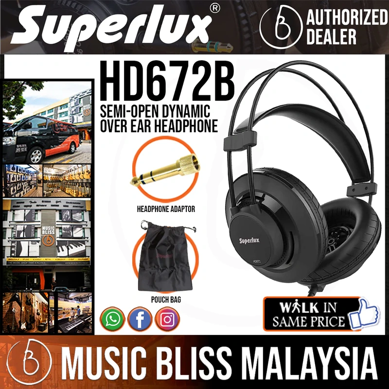 Superlux HD672 Semi-Open Dynamic Over Ear Headphone