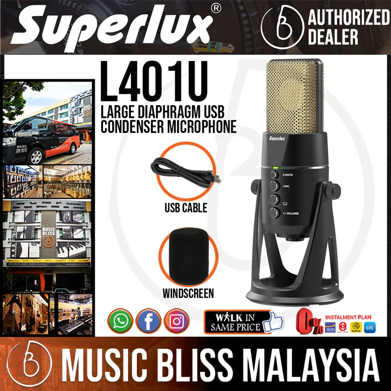 Superlux L401U Large Diaphragm USB Condenser Microphone