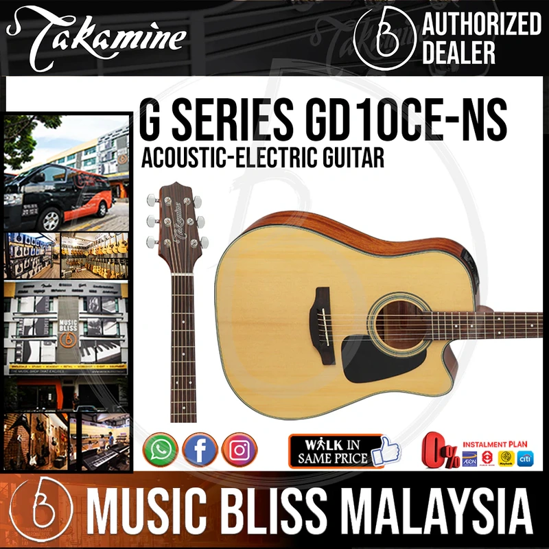 Takamine GD10CE - Natural Satin 6-string Acoustic-Electric Guitar with Spruce Top