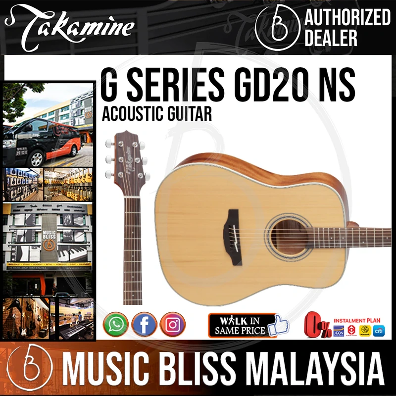 Takamine GD20 - Natural 6-string Acoustic Guitar with Solid Cedar Top