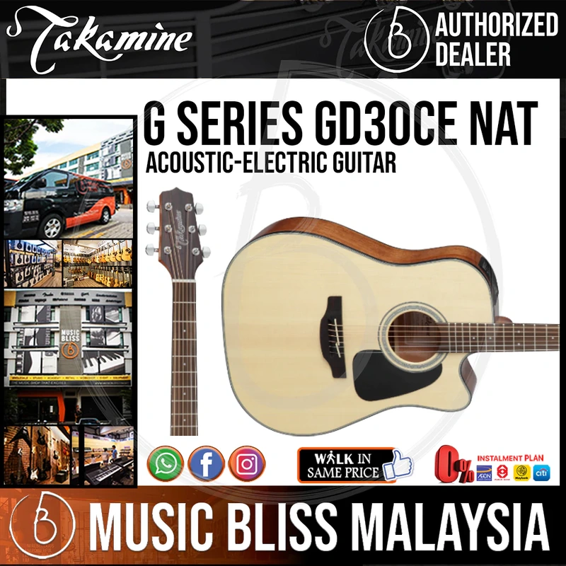 Takamine GD30CE - Natural 6-string Acoustic-Electric Guitar with Solid Spruce Top