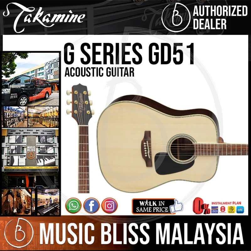 Takamine GD51 - Natural 6-string Acoustic Guitar with Solid Spruce Top