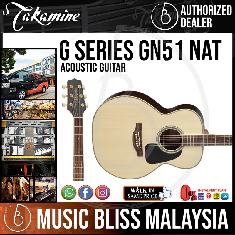 Takamine GN51 - Natural 6-string Acoustic Guitar with Solid Spruce Top