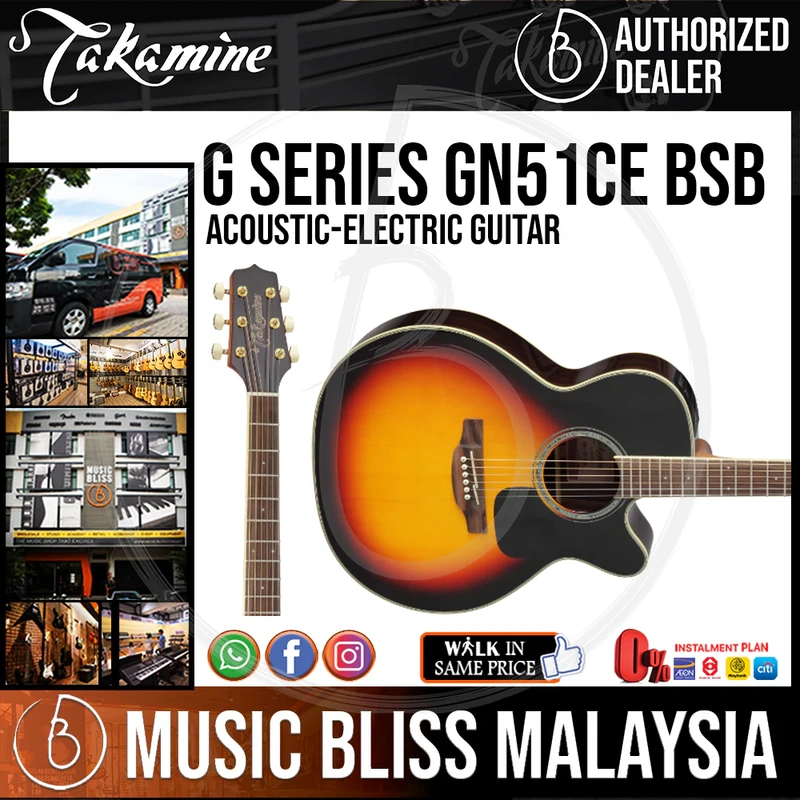 Takamine GN51CE - Brown Sunburst 6-string Acoustic-Electric Guitar with Spruce Top