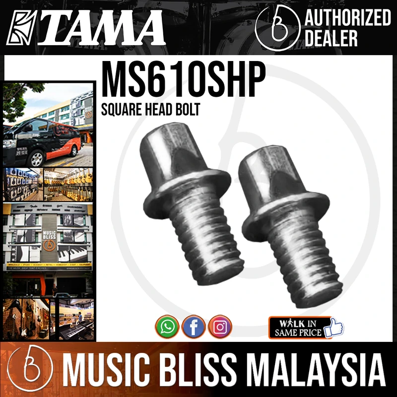 Tama MS610SHP Square Head Bolt - M6x10mm, 2pcs/set