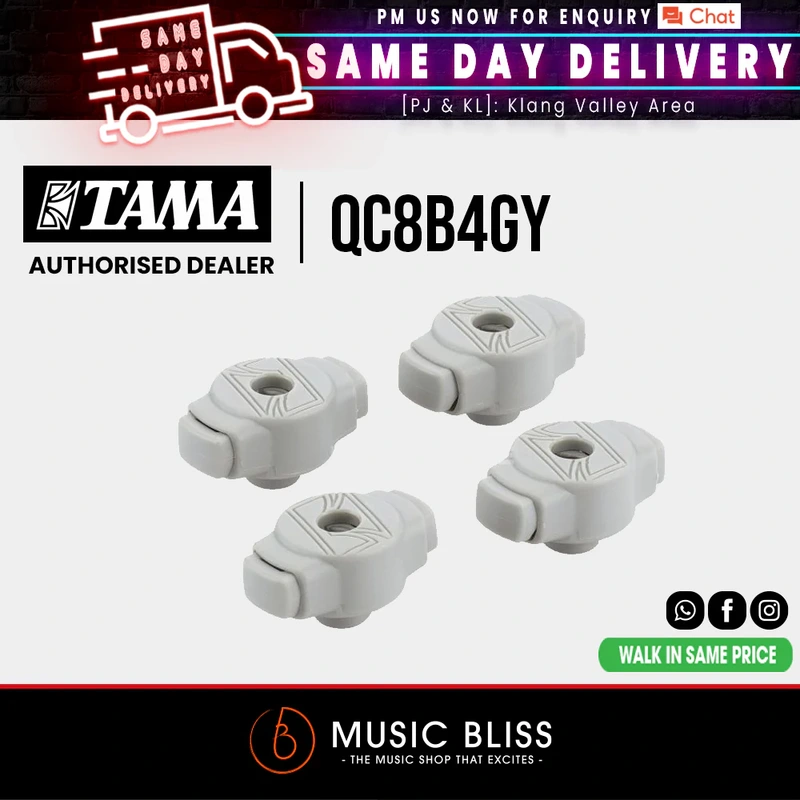 Tama QC8B4GY Limited Quick-Set Cymbal Mates (Set of 4) - Gray