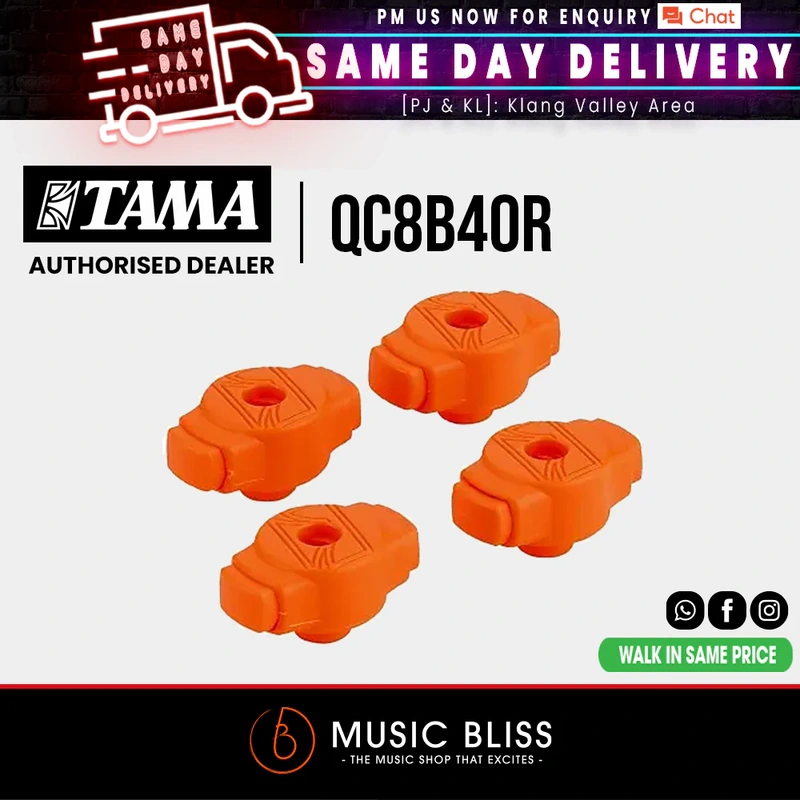 Tama QC8B4OR Limited Quick-Set Cymbal Mates (Set of 4) - Orange