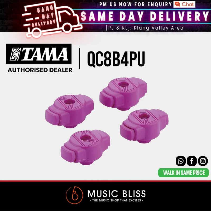 Tama QC8B4PU Limited Quick-Set Cymbal Mates (Set of 4) - Purple