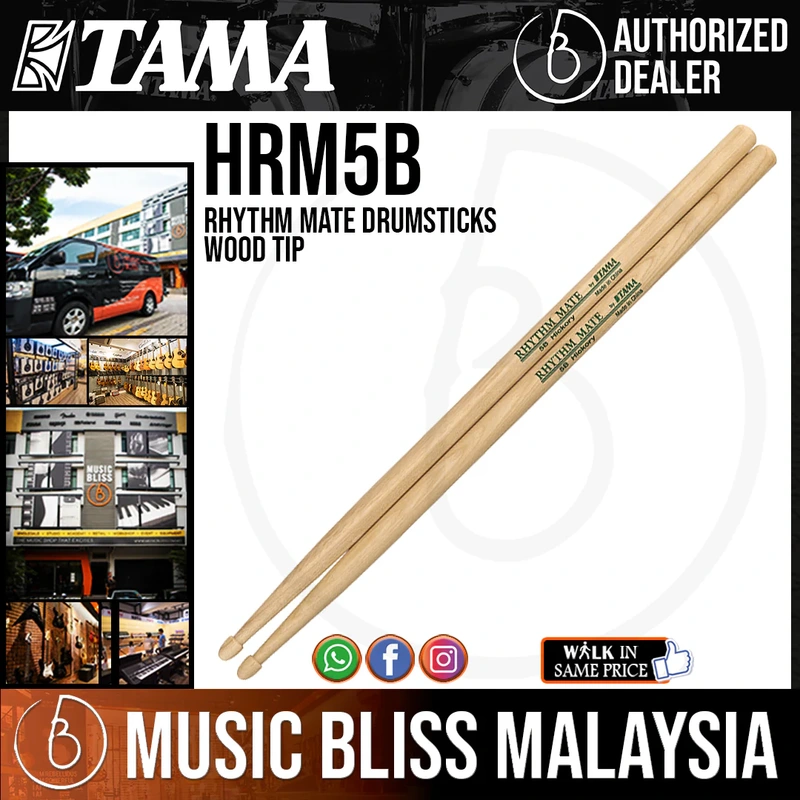 Tama Rhythm Mate Drumsticks 5B Wood Tip