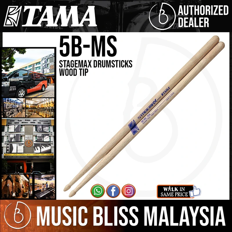 Tama Stagemax Drumsticks 5B Wood Tip