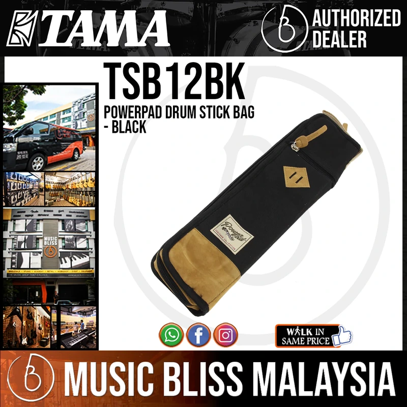 Tama TSB12 PowerPad Drum Stick Bag, Black