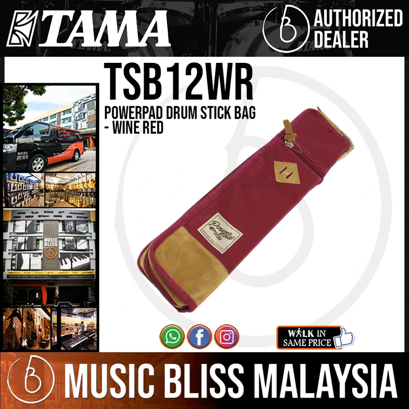 Tama TSB12 PowerPad Drum Stick Bag, Wine Red